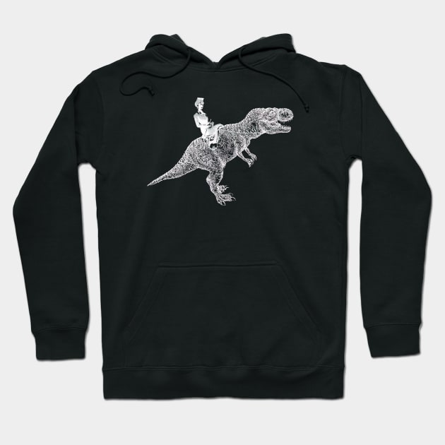 Lady and T rex dinosaurus Hoodie by Collagedream